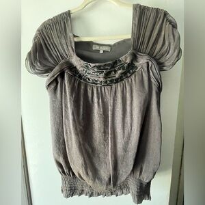 MM COUTURE MUSHROOM/PURPLE LADIES TOP SIZE M